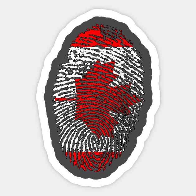 Canada Flag - Canadian Flag - CA Flag Fingerprint Sticker by Printaha